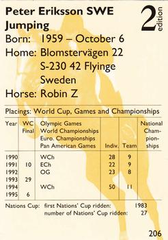 1995 Collect-A-Card Equestrian #206 Peter Eriksson / Robin Z Back